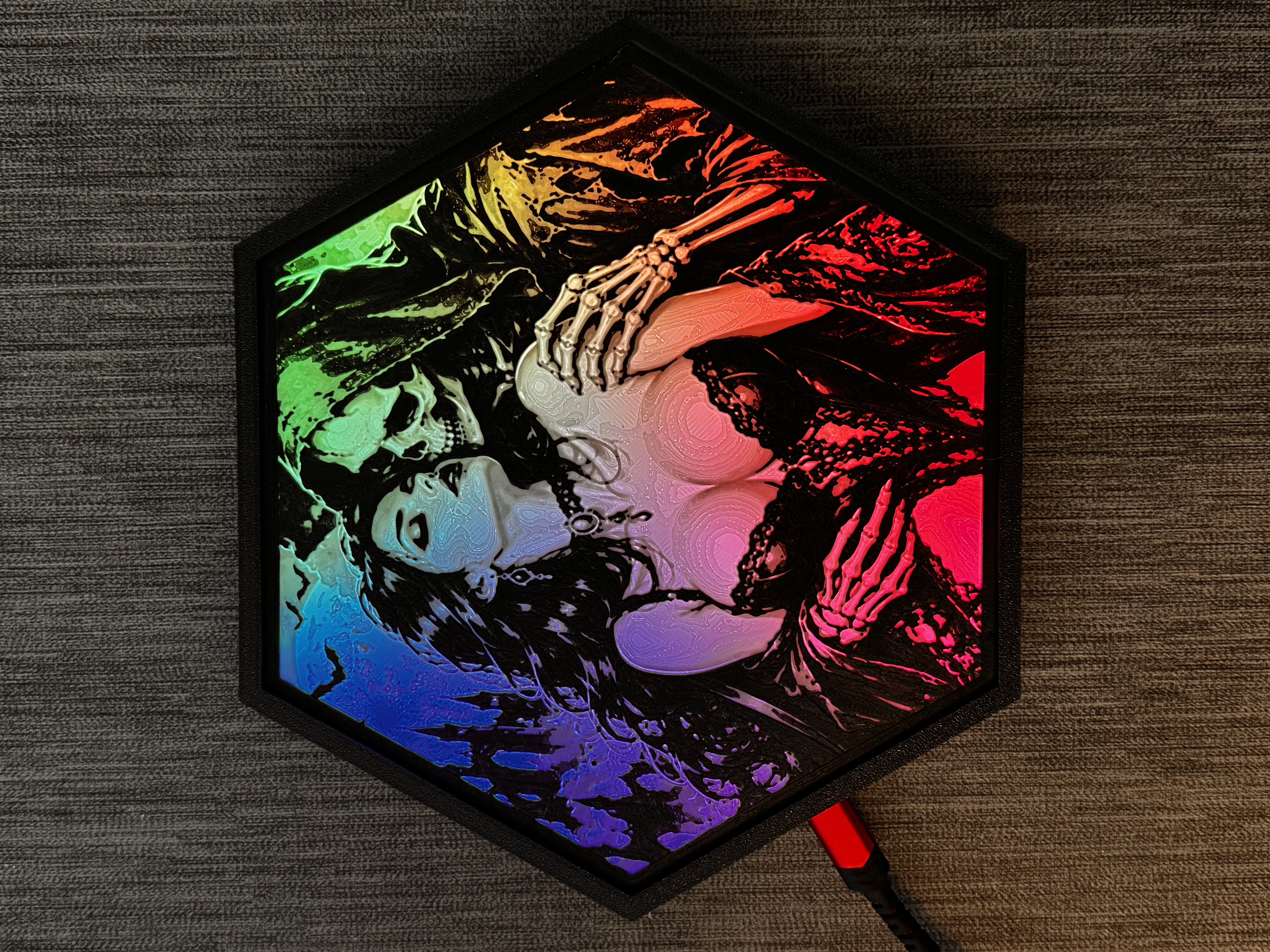 HexaGlow Vampire und Skelett mit bunter RGB-Beleuchtung