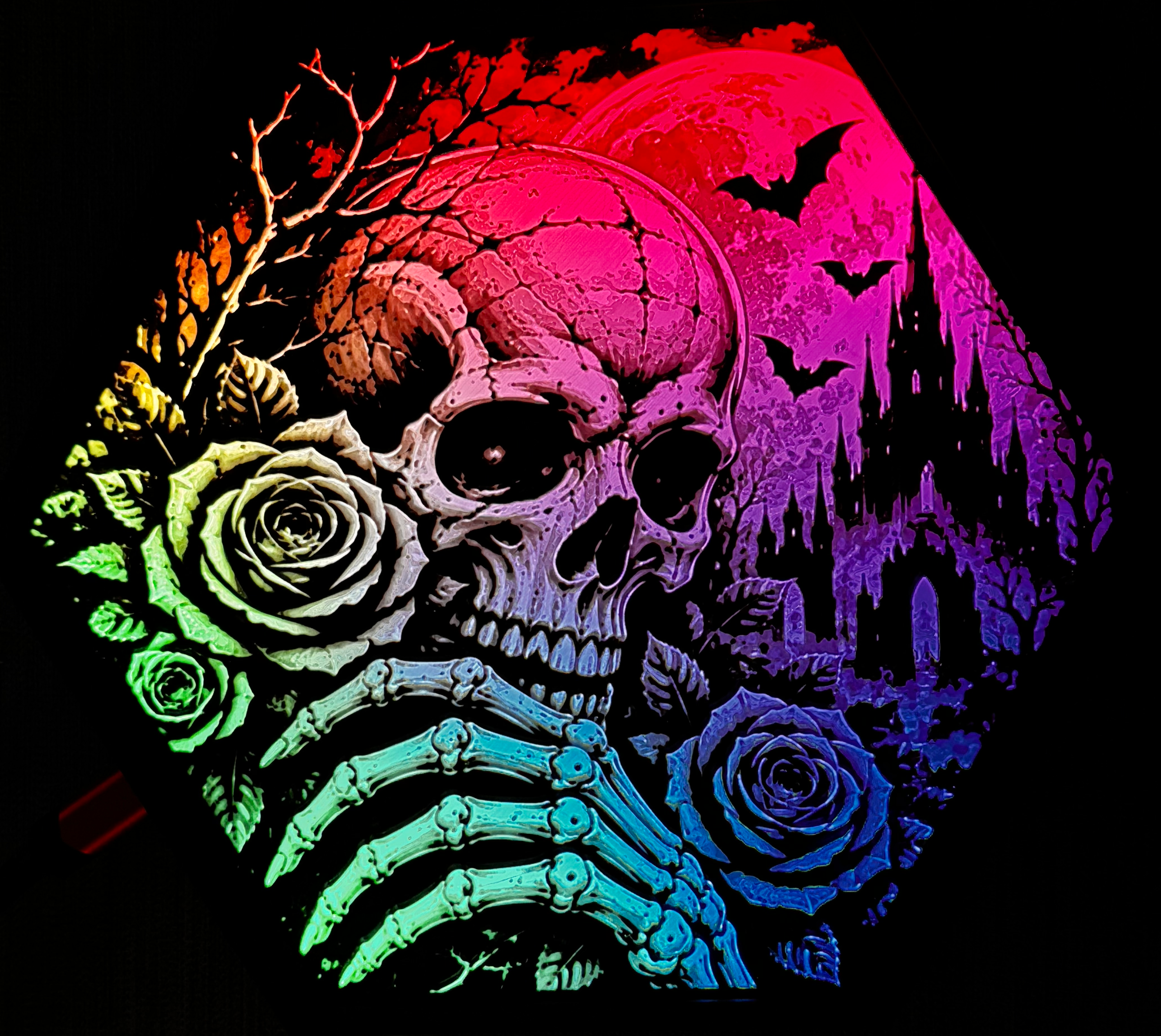 Gothic Skull & Roses Motiv